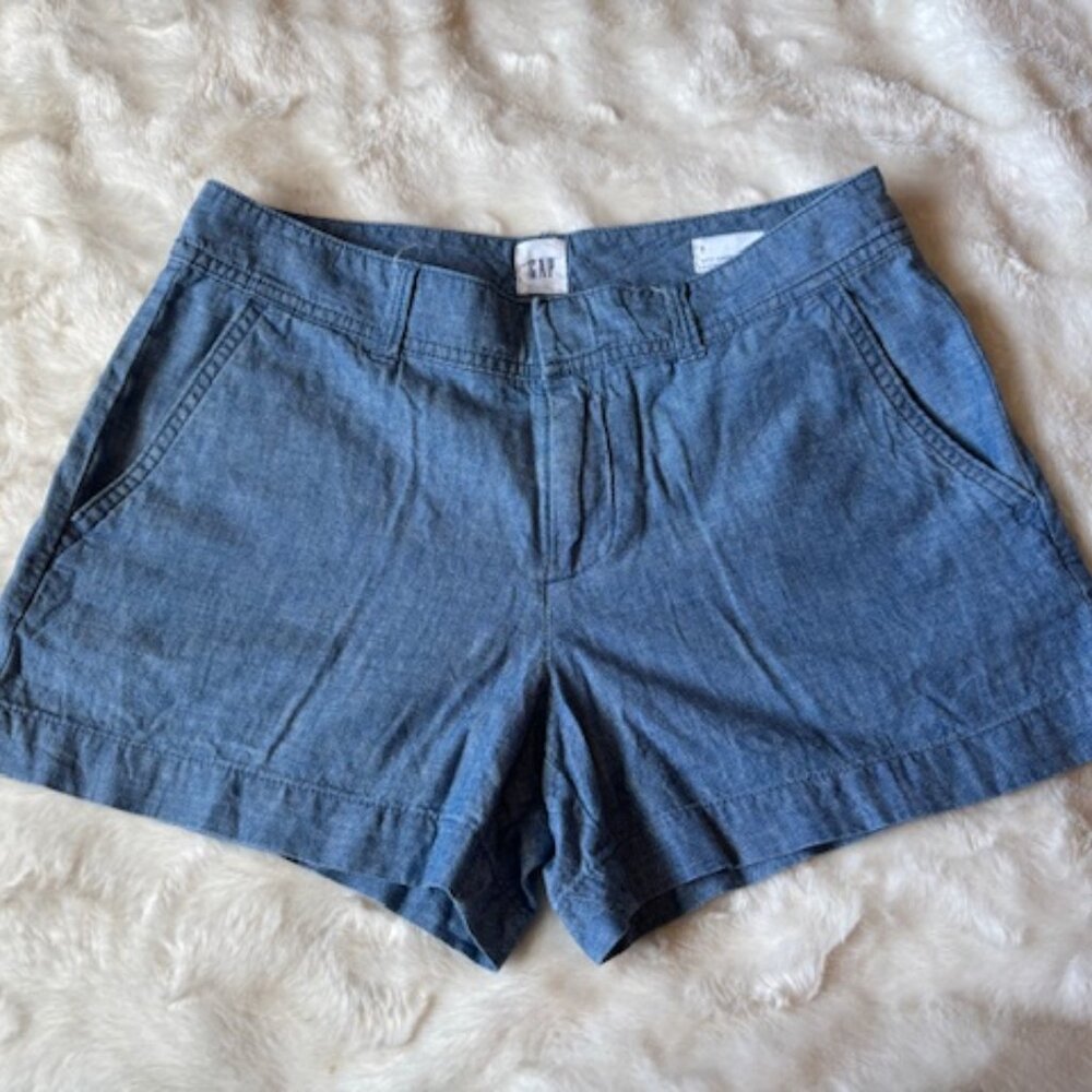 Gap City Shorts Womens Juniors Size 0 Blue Cotton Pockets Casual Walking EUC